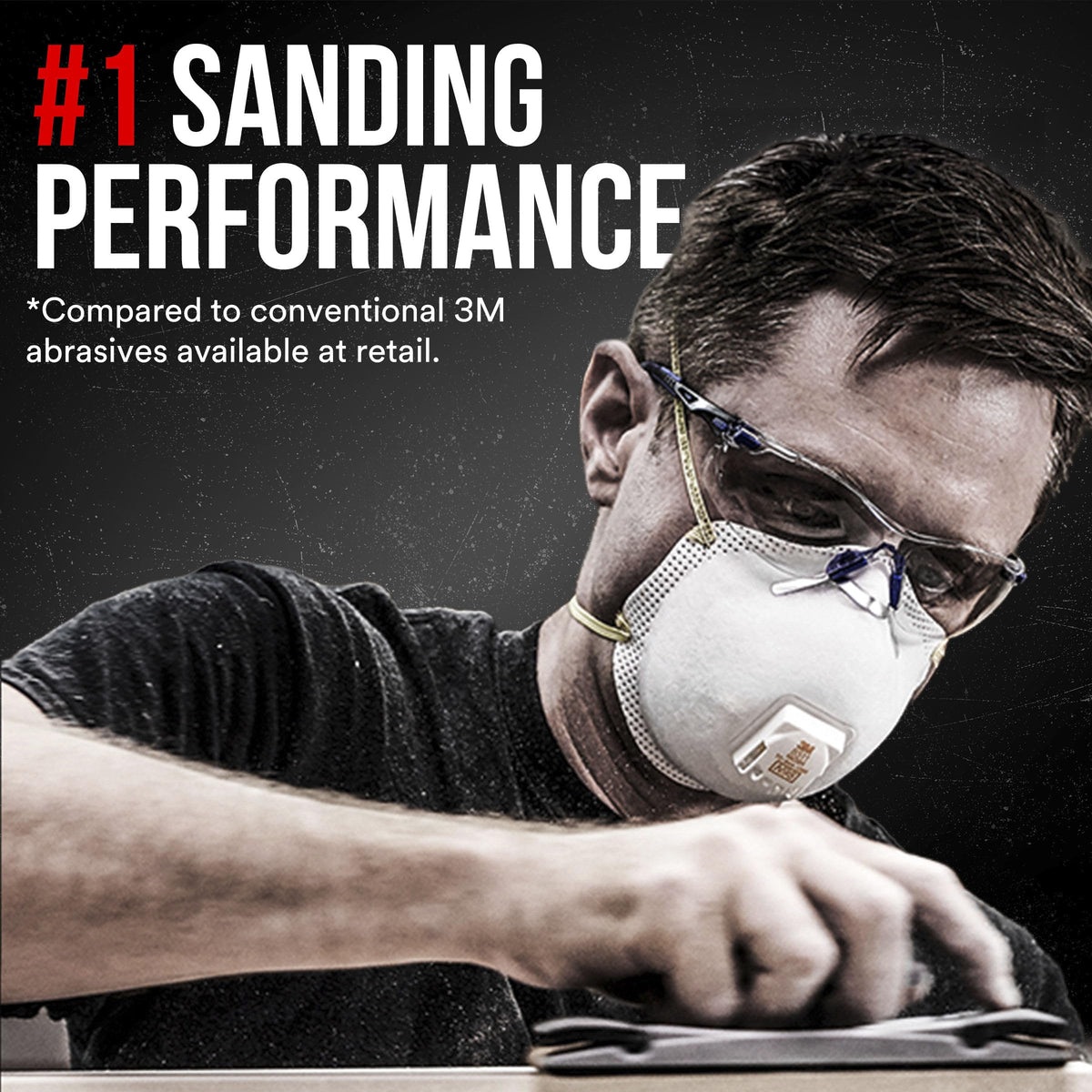 Wood sanding with 3M Pro Grade Precision sandpaper for smooth finishes.