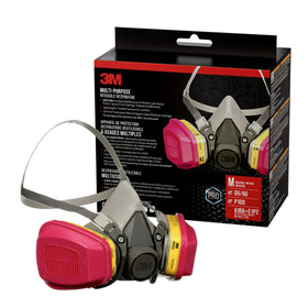 The 3M 62023 respirator front view shows versatile protection for tough jobs.