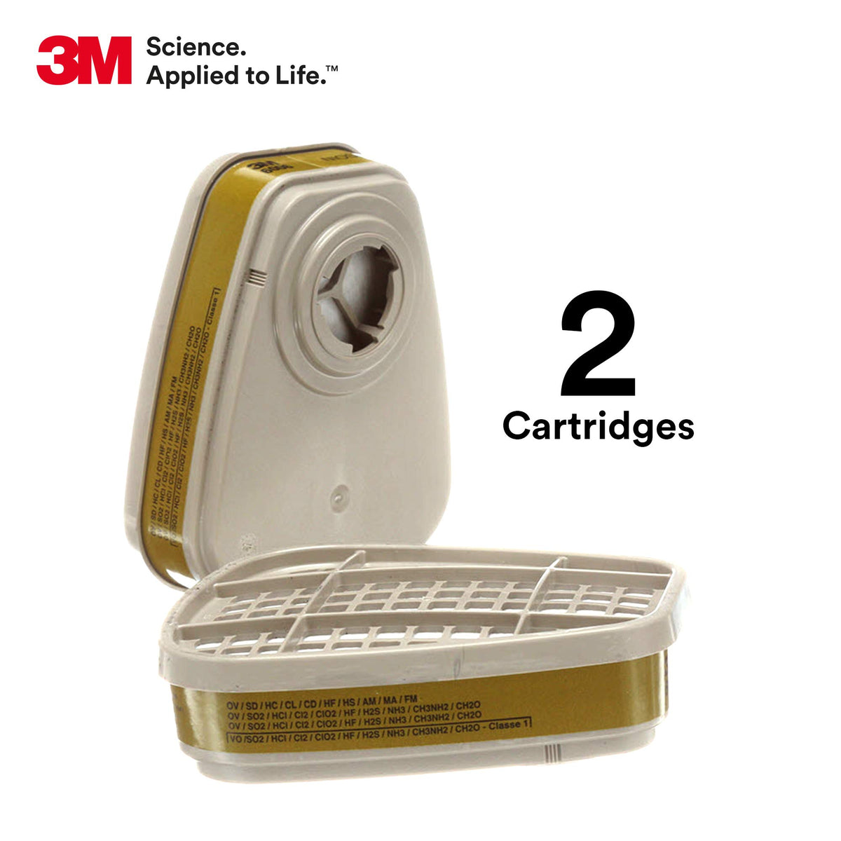 3M Respirator Cartridge 6006 bayonet connection for quick twist-on use