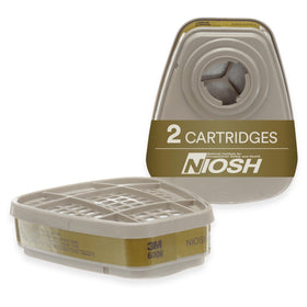 3M Respirator Cartridge 6006 close-up label showing NIOSH approval for organic vapors