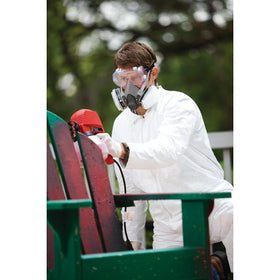 3M respirator in workshop for spray painting.