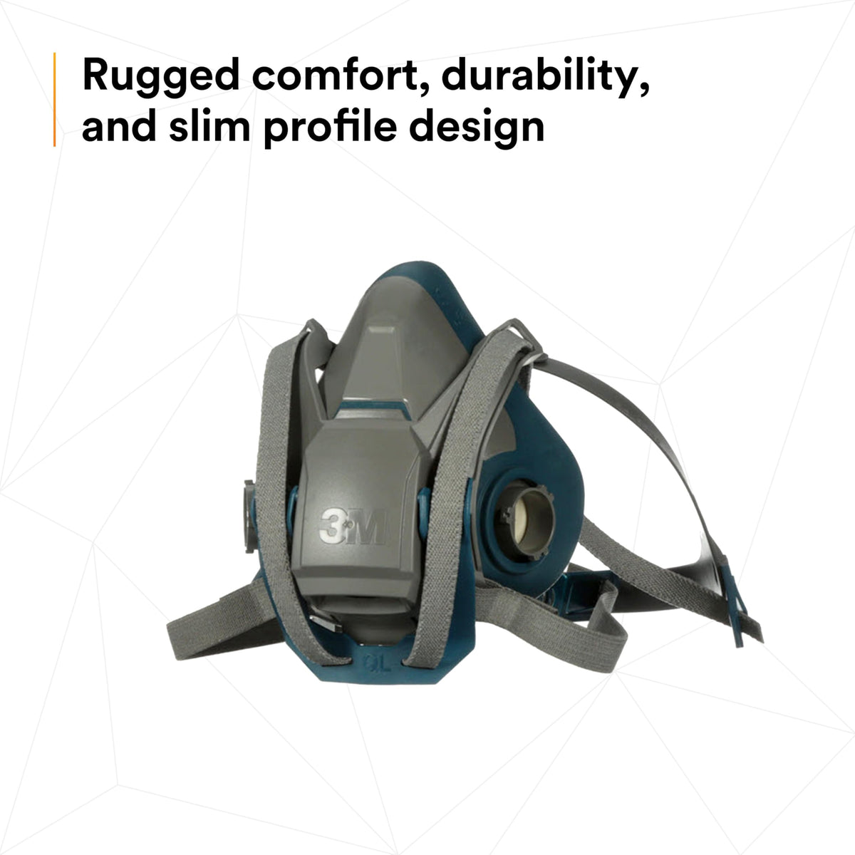 3M Rugged Comfort 6501QL silicone face seal provides stable, comfortable fit
