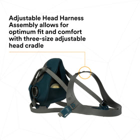 3M Rugged Comfort 6503QL exhalation cover reduces shield fogging.