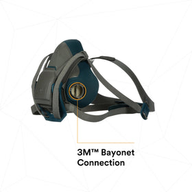 3M Rugged Comfort 6503QL half facepiece design offers wide field of view.