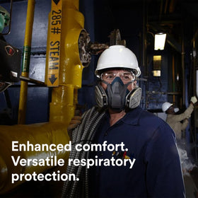 3M Rugged Comfort 6503QL silicone face seal provides durable, stable fit.