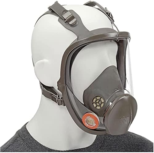 3M Safety 142-6900 full-face respirator side view in dark grey for secure, all-around protection.