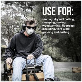 Top view of the 3M Safety respirator showing secure strap fit