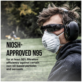 3M Safety sanding respirator side view highlights adjustable nose clip for a snug seal
