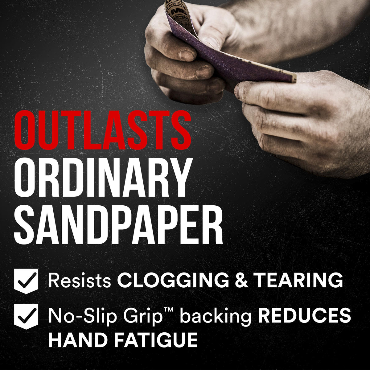 3M Sandpaper color won't discolor the surface during sanding.