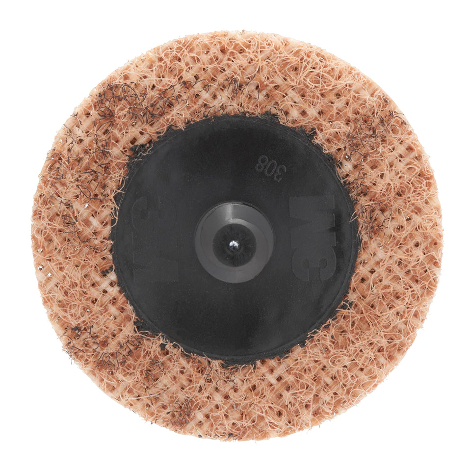 3M Scotch-Brite Roloc Disc front view highlights deburring with cool open-web construction