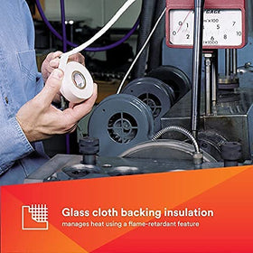 3M Scotch Glass Cloth Tape 69 glass cloth backing image, stable insulation without shrinking or burning.