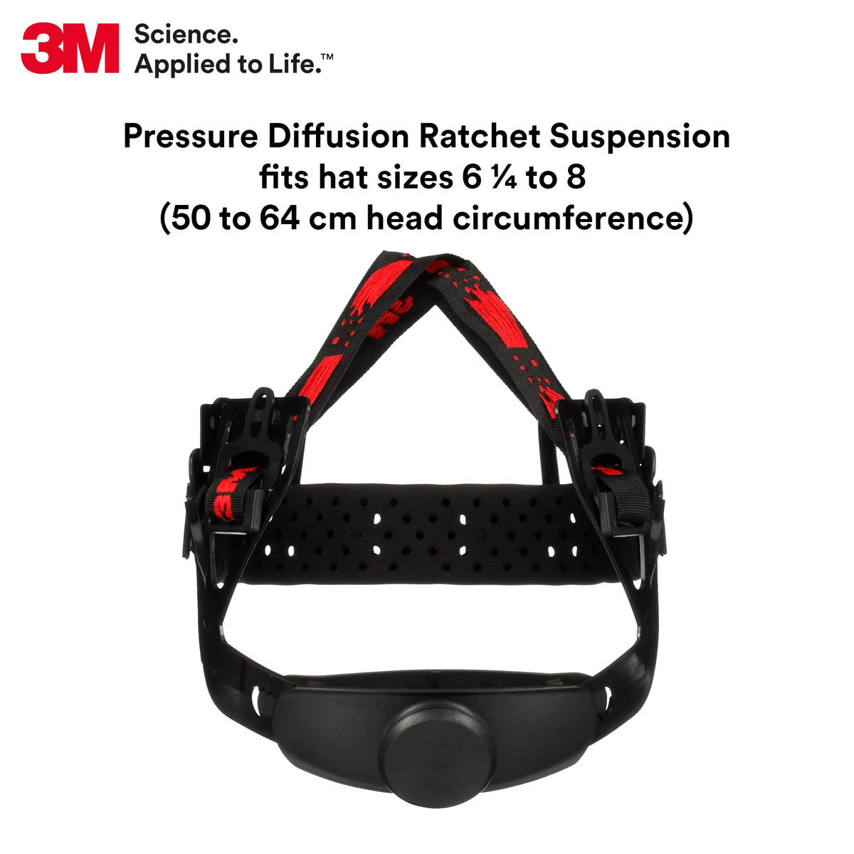 Close-up of the ratchet suspension on 3M SecureFit H-701SFV-UV for a personalized fit.