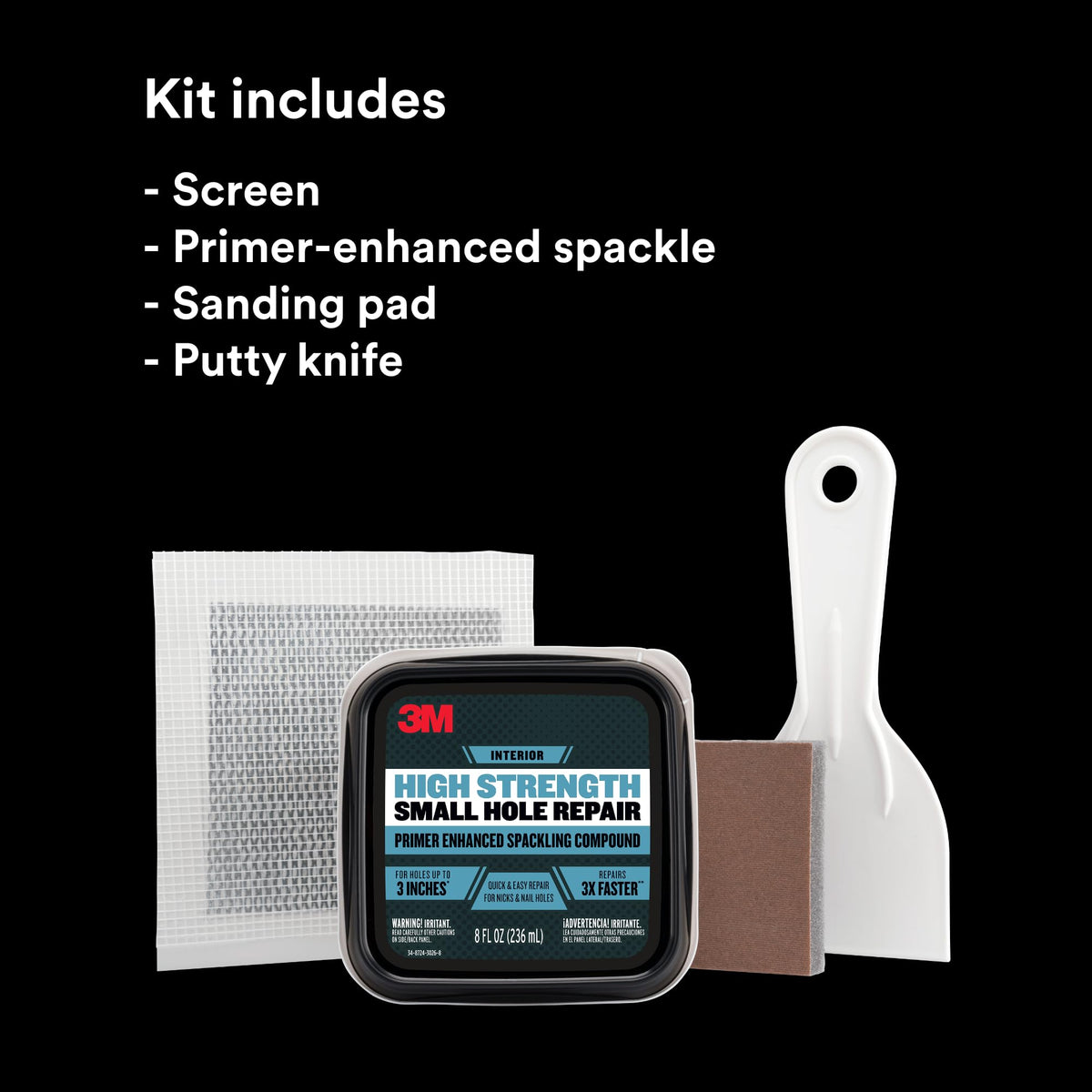 3M self-adhesive patch ready to reinforce hole edges