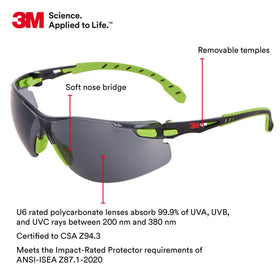 3M Solus 1000 gray lens reduces glare for outdoor work