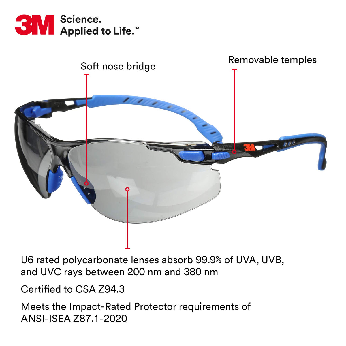 3M Solus 1000 Scotchgard anti-fog lens for clearer vision in tough conditions