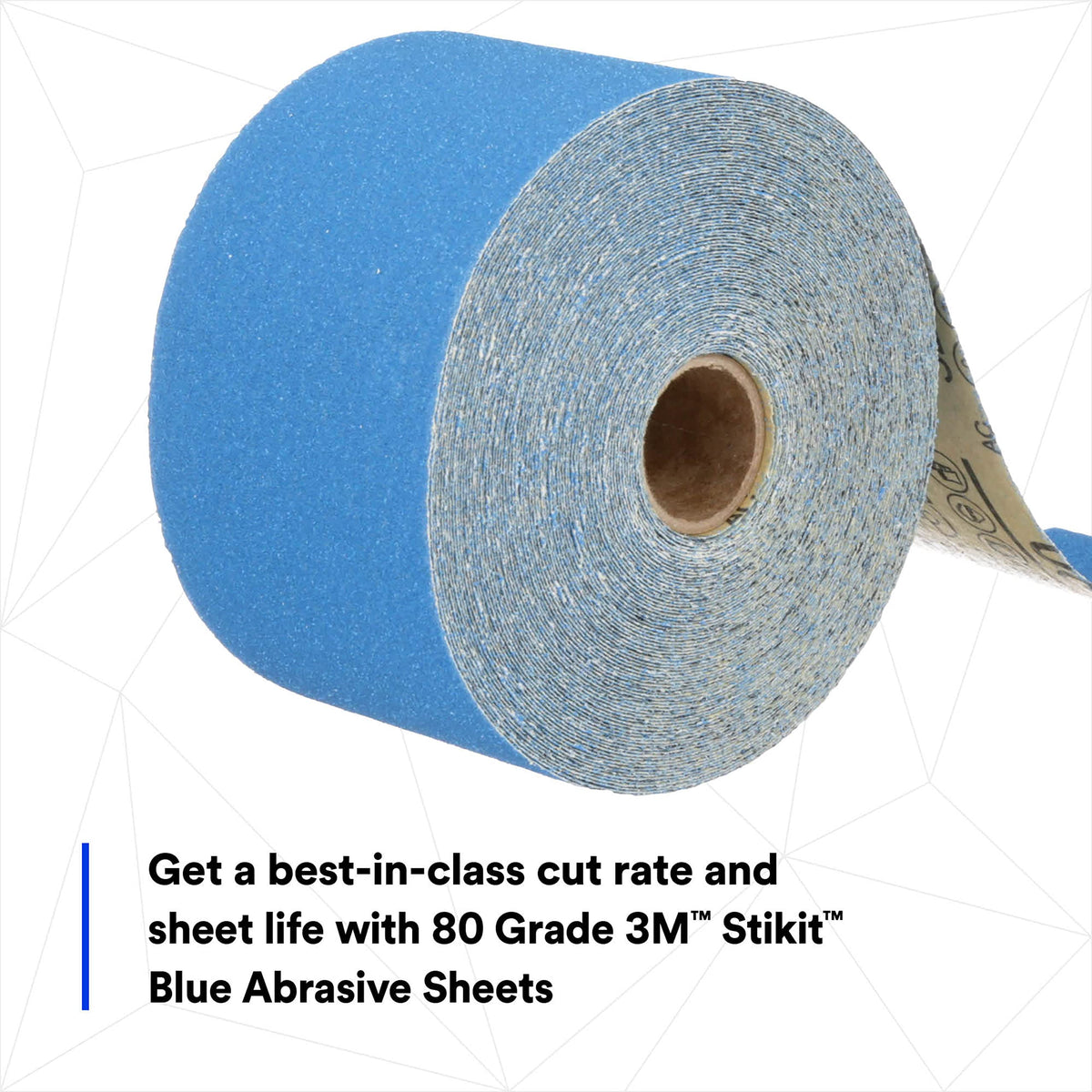 Back of sheet shows pressure sensitive adhesive for easy tear-and-stick to blocks.