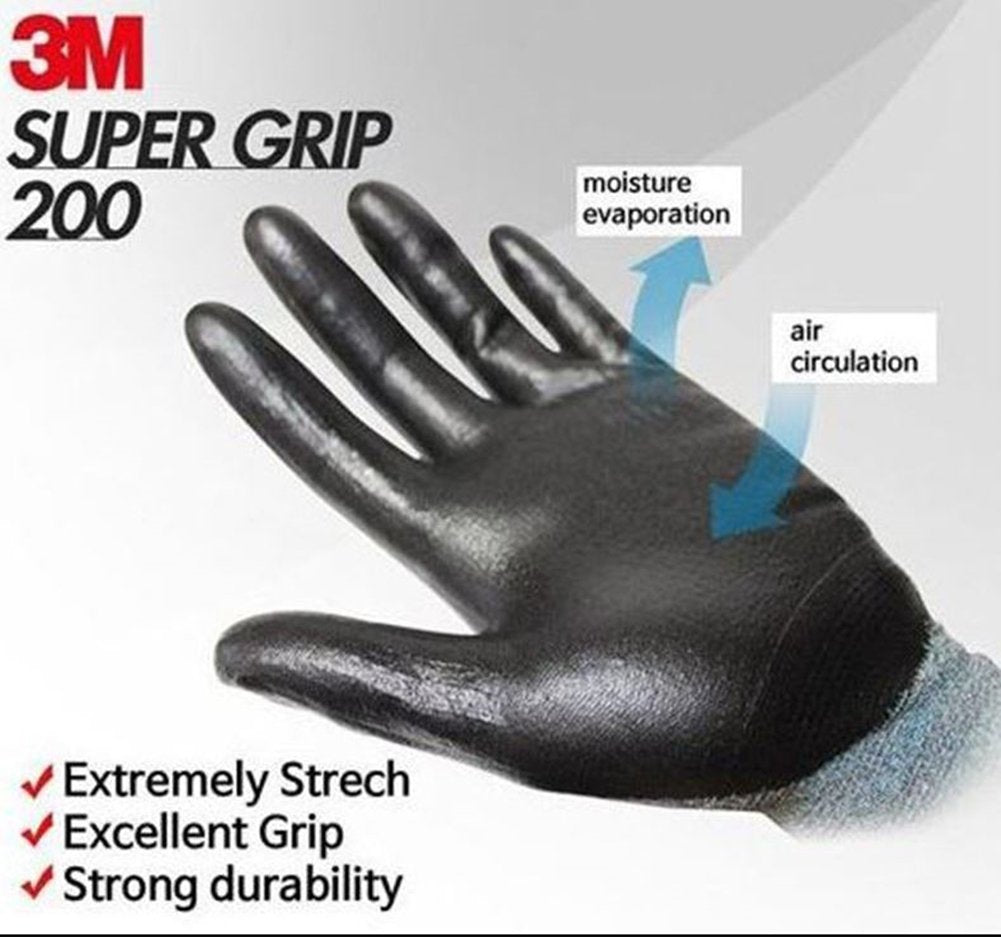 3M Supegrip200 versatile gloves suited for general handling, carpentry, plumbing, and more