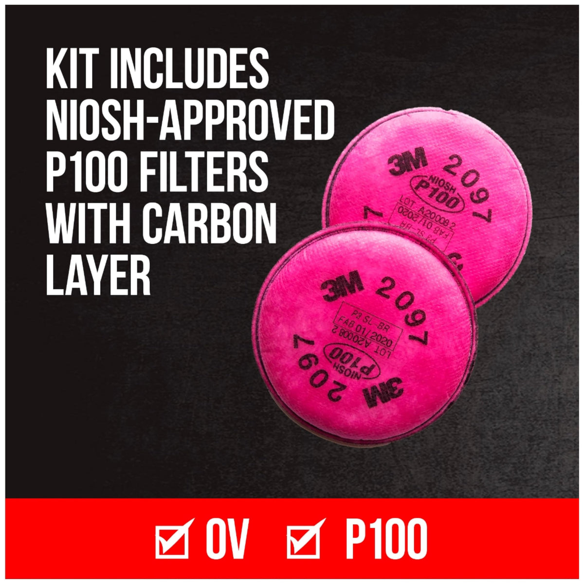 3M TEKK protection carbon layer reducing odor while sanding