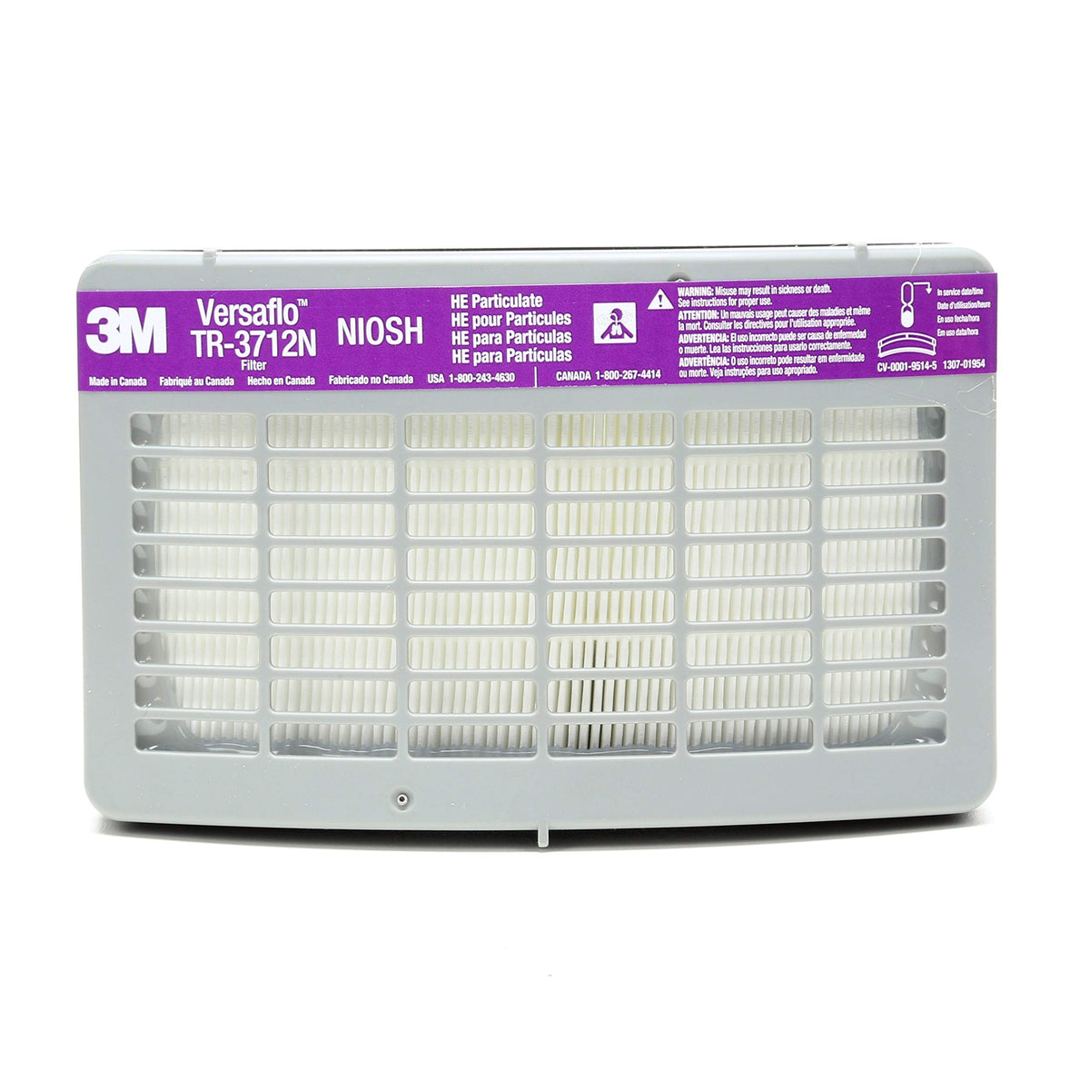 3M TR-3712N filter front view for Versaflo PAPR, high-efficiency particulates protection.