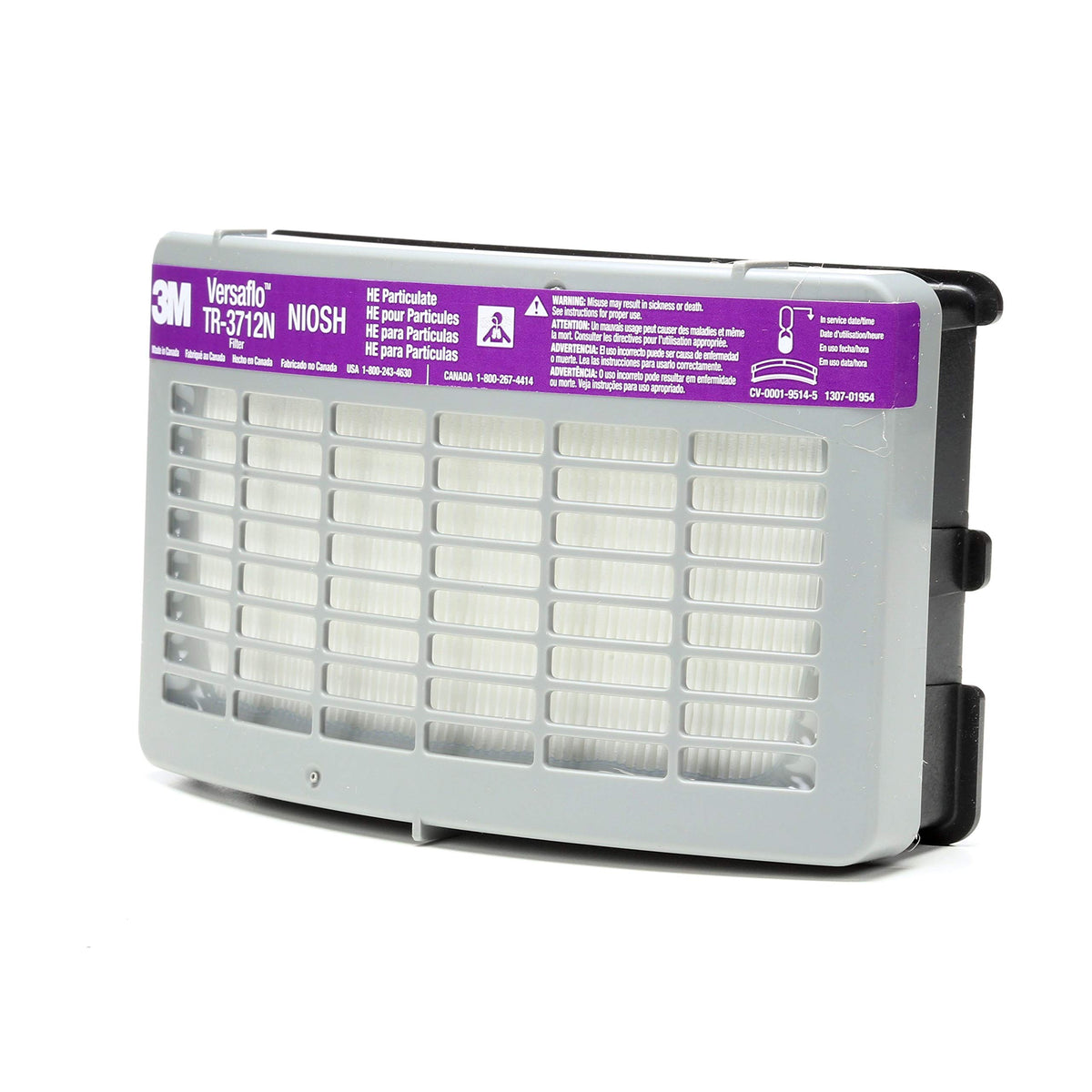 3M TR-3712N filter side view, easy installation for Versaflo PAPR.