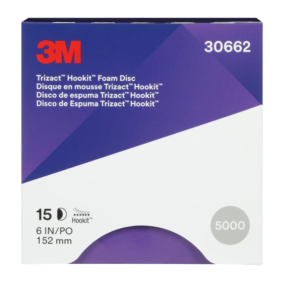 3M Trizact Hookit foam disc blue front view for refined surface scratch removal