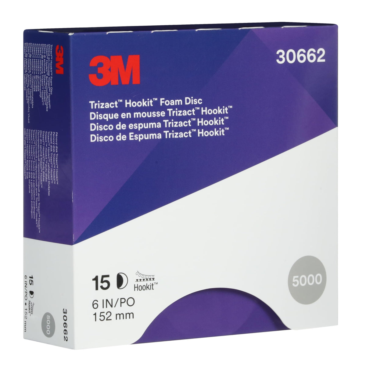 Packaging photo illustrates 15 discs per carton for efficient stocking