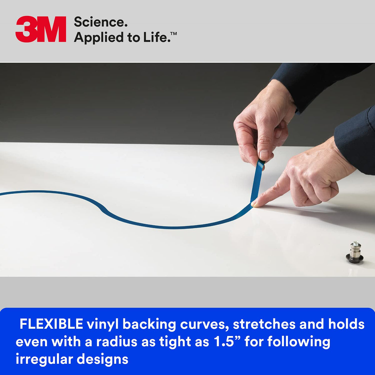 3M 471+ applied on a curved surface delivers sharp lines without lifting.
