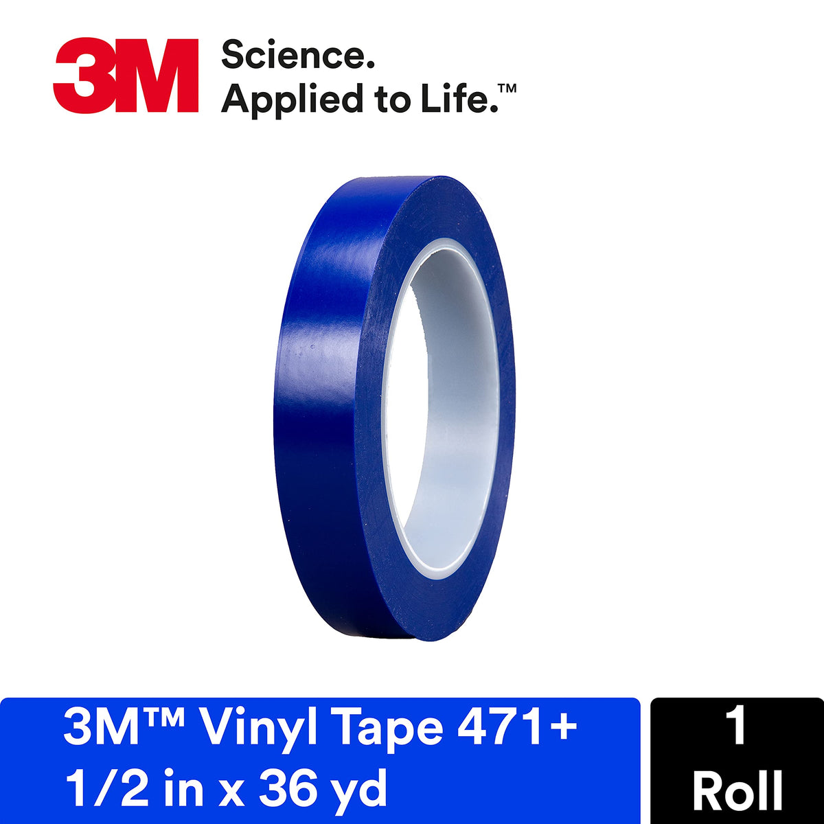Close-up of 3M 471+ tape shows stretch to conform to curves and prevent bleed.