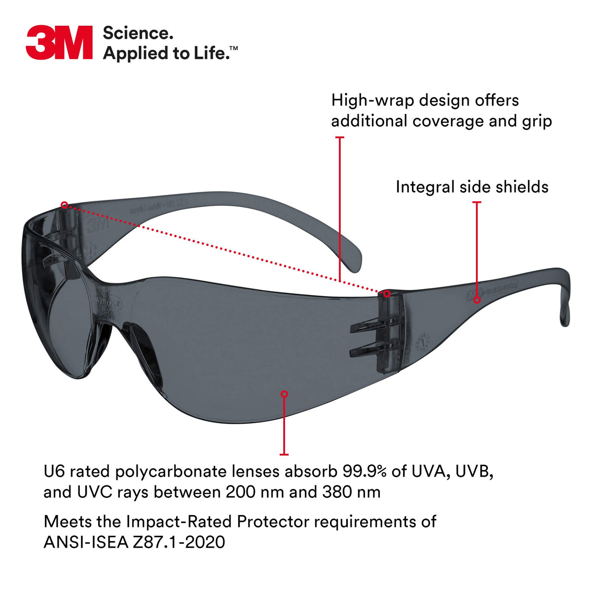 3M Virtua gray frame closeup highlighting the streamlined design for daily wear