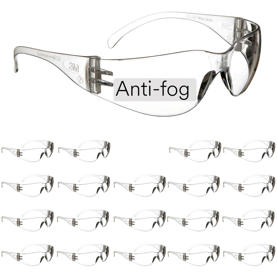 3M Virtua safety glasses with wraparound coverage for comprehensive eye protection