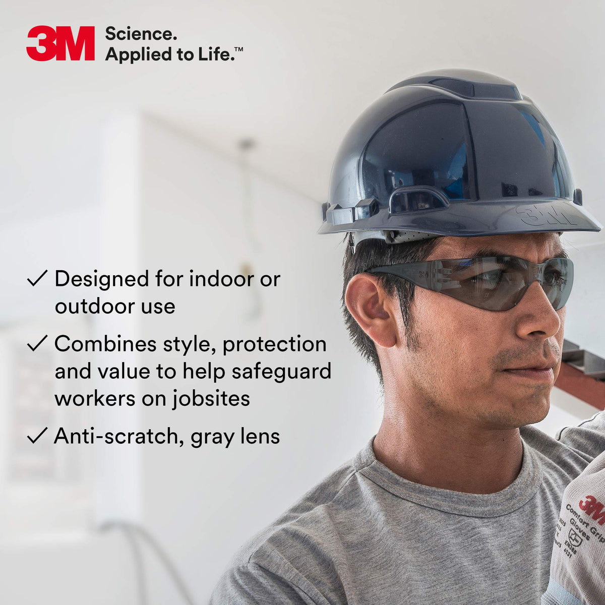 3M Virtua unisex fit with contoured temples for all-day comfort