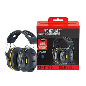 3M WorkTunes Connect Bluetooth headset worn on ear for wireless listening with hearing protection