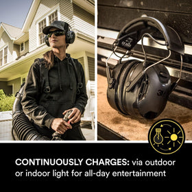 3M WorkTunes Connect Bluetooth headset streaming audio from a smartphone