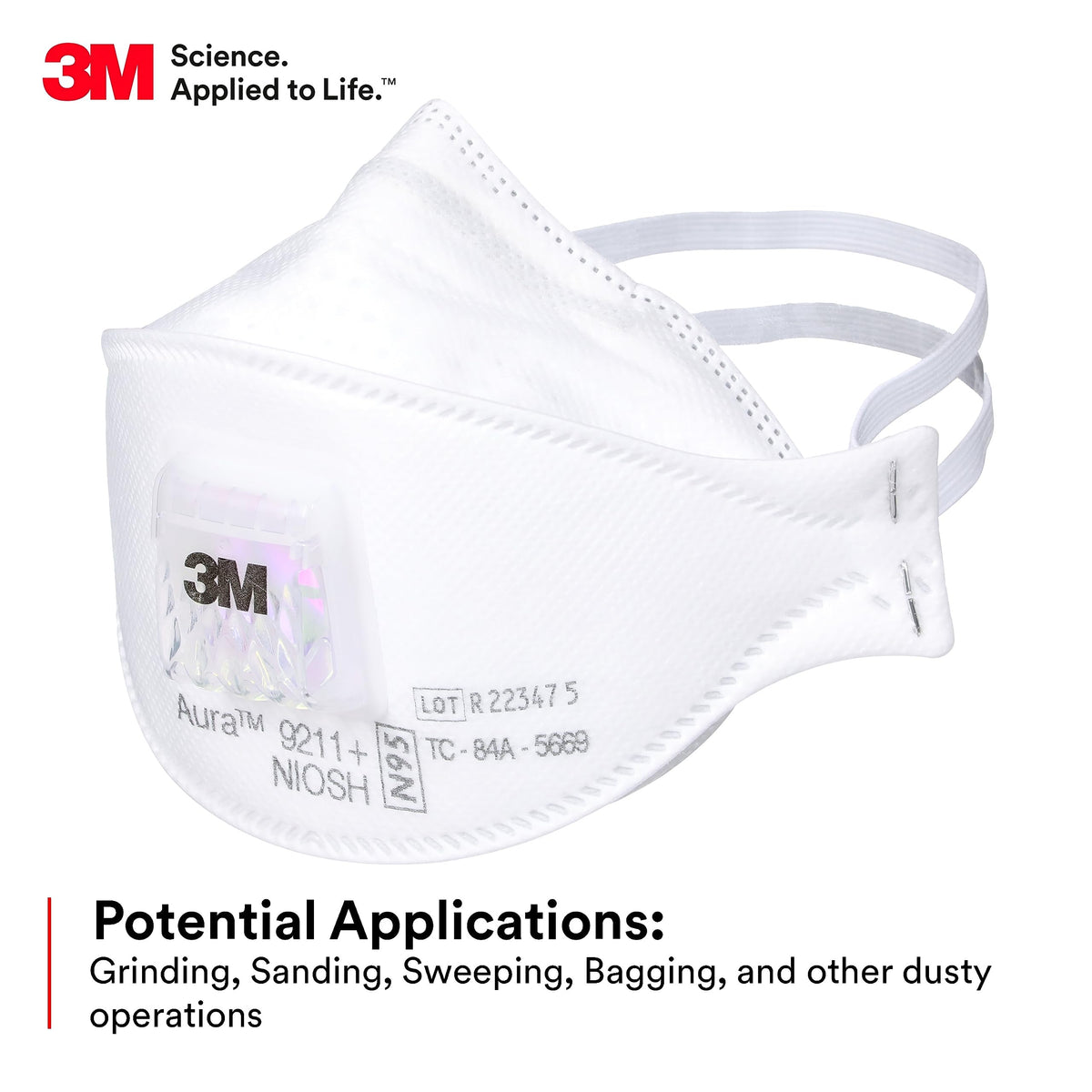 3M Aura 9211+ adjustable nose clip for a secure, custom seal