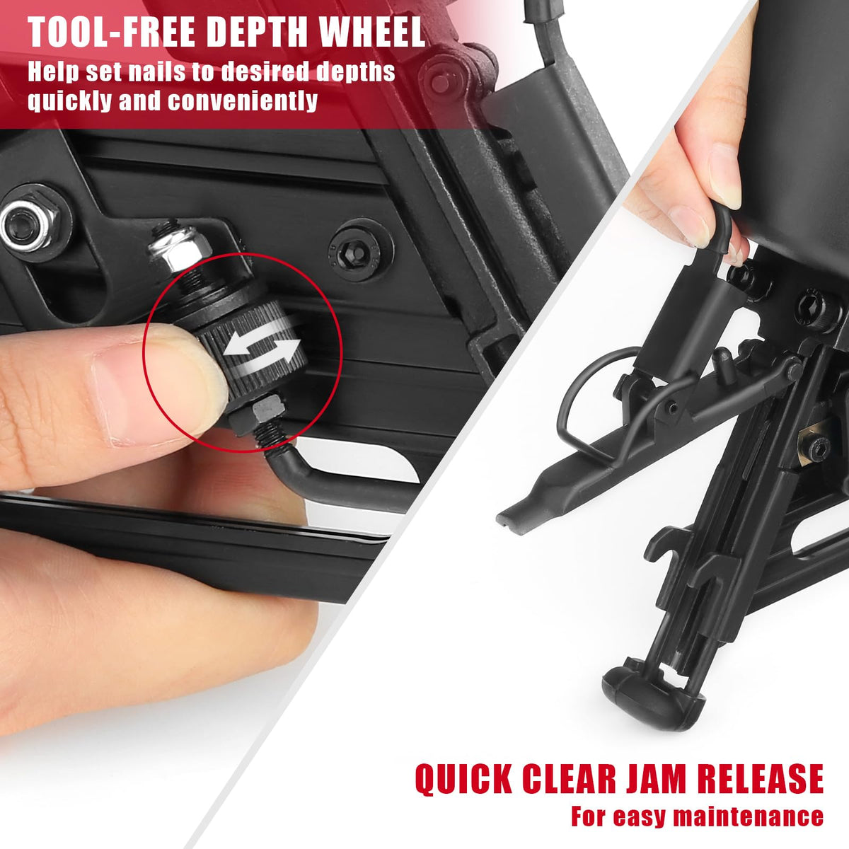 3PLUS HDA1564SP depth adjustment dial enables flush fastening on varied materials.