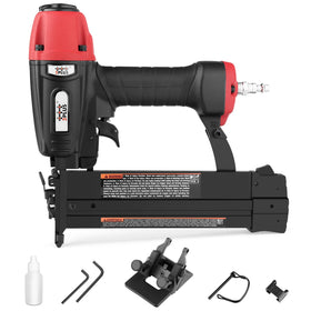 3PLUS HFS509040SP conversion feature demonstrates switching between stapler and brad nailer