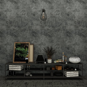 3yecao bathroom or rental space update with removable concrete wallpaper.