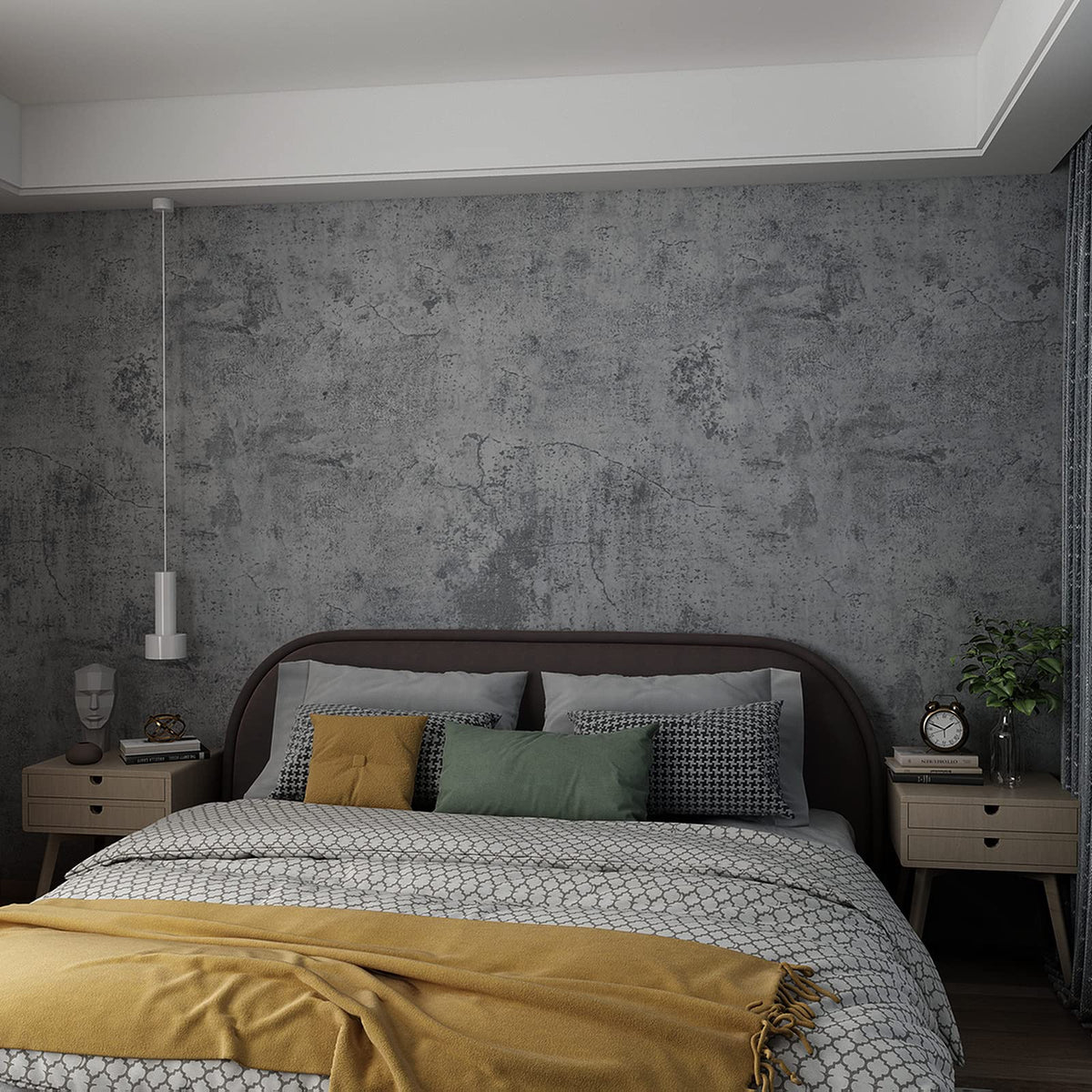 3yecao bathroom and gym walls transformed with durable blue-grey wallpaper