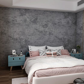 3yecao blue-grey concrete wallpaper with cracked pattern for rugged accent walls