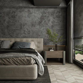 3yecao garage wall update with durable concrete wallpaper.