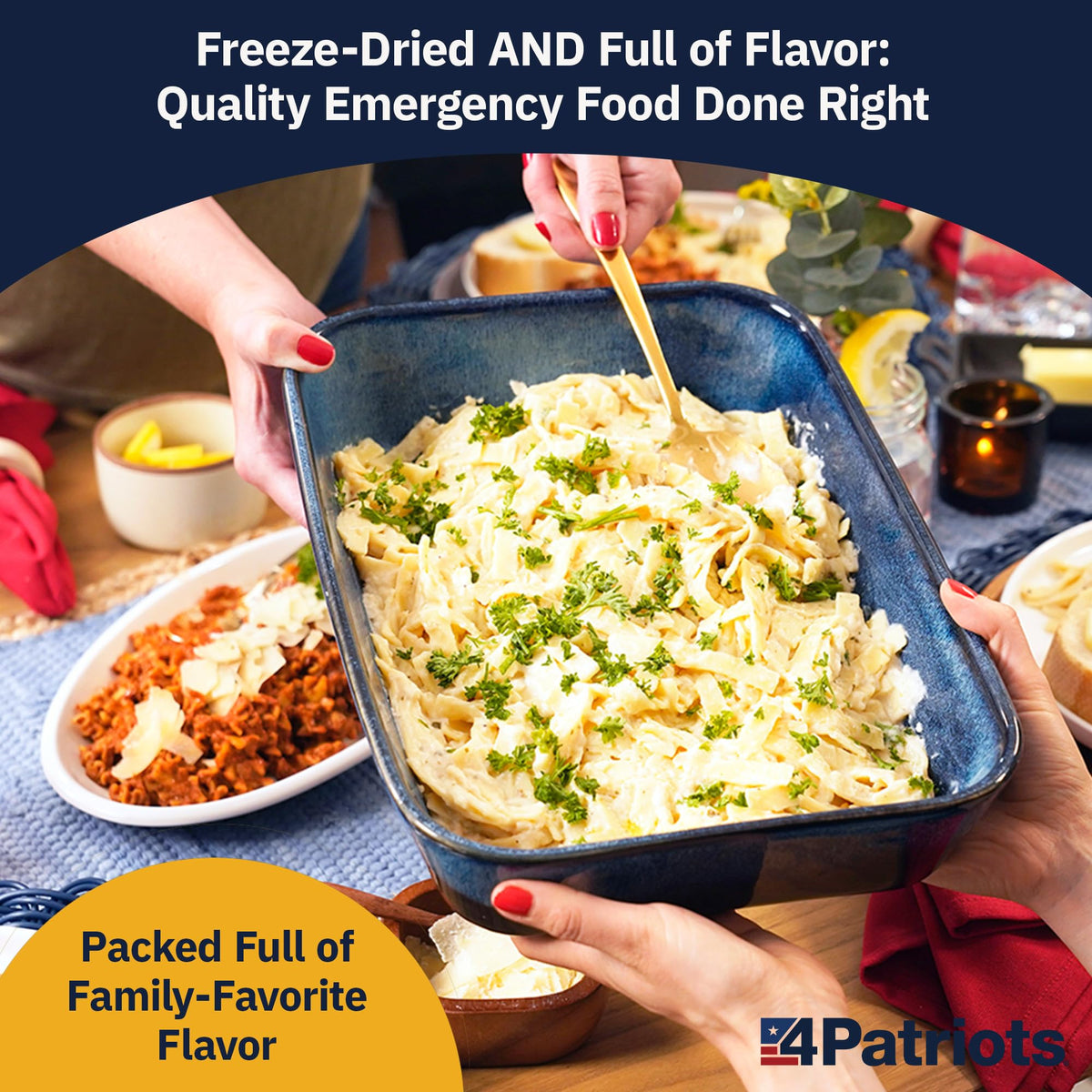 4Patriots 15-minute easy prep meal ready in minutes during a crisis.