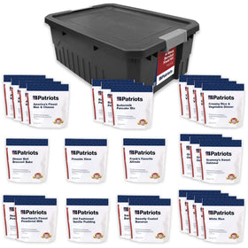 4Patriots 4-Week Survival Food Kit Pack shows durable, long-term emergency storage.
