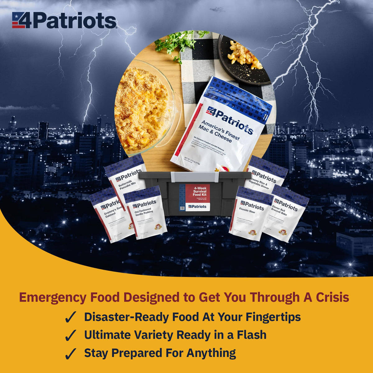 4Patriots Americas Finest Mac and Cheese meal appears hearty and quick to serve.