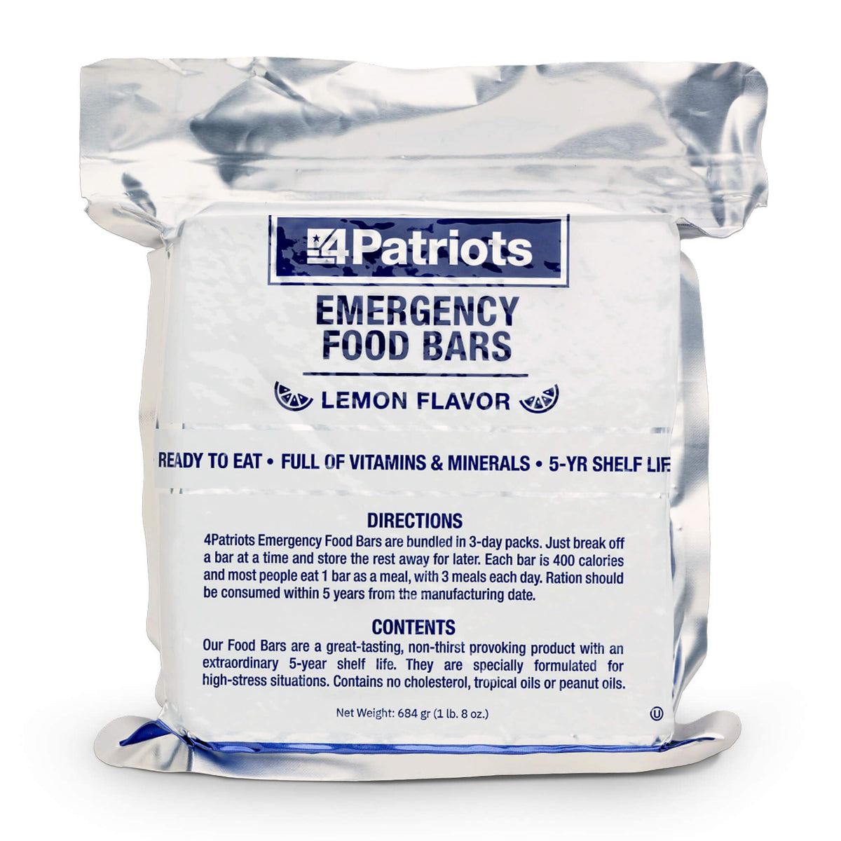 4Patriots Emergency Bars packaging ready for long-term storage.