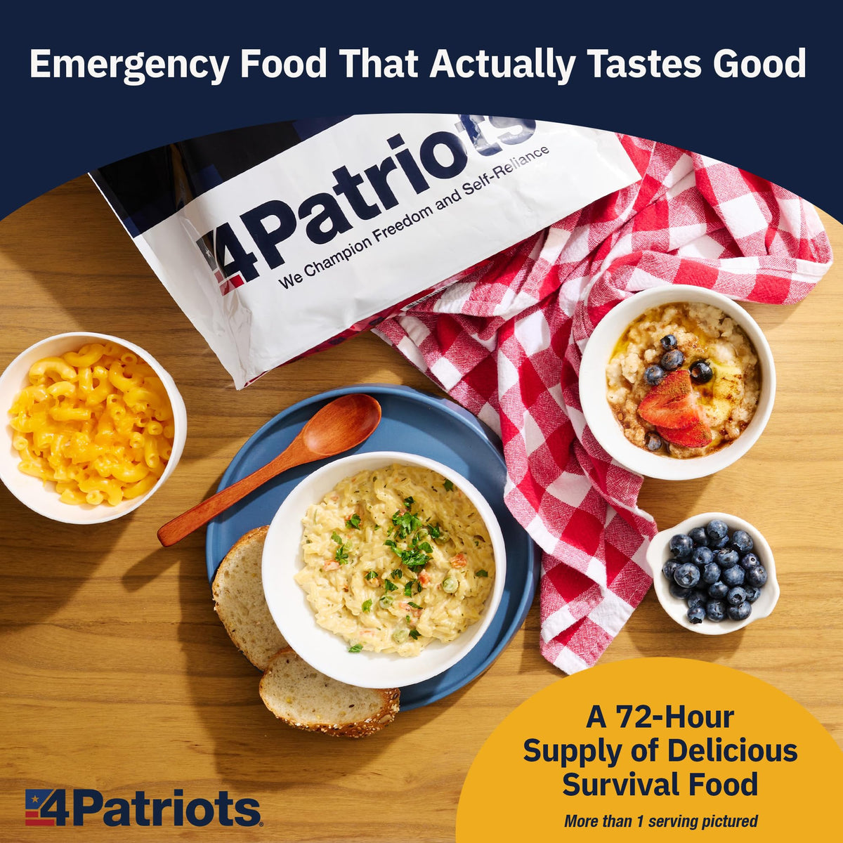 4Patriots meal variety cups illustrating tasty, quick-prepare options.