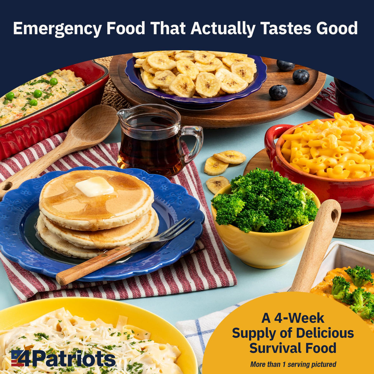 4Patriots Triple-layer Mylar packaging protects meals from air and moisture.