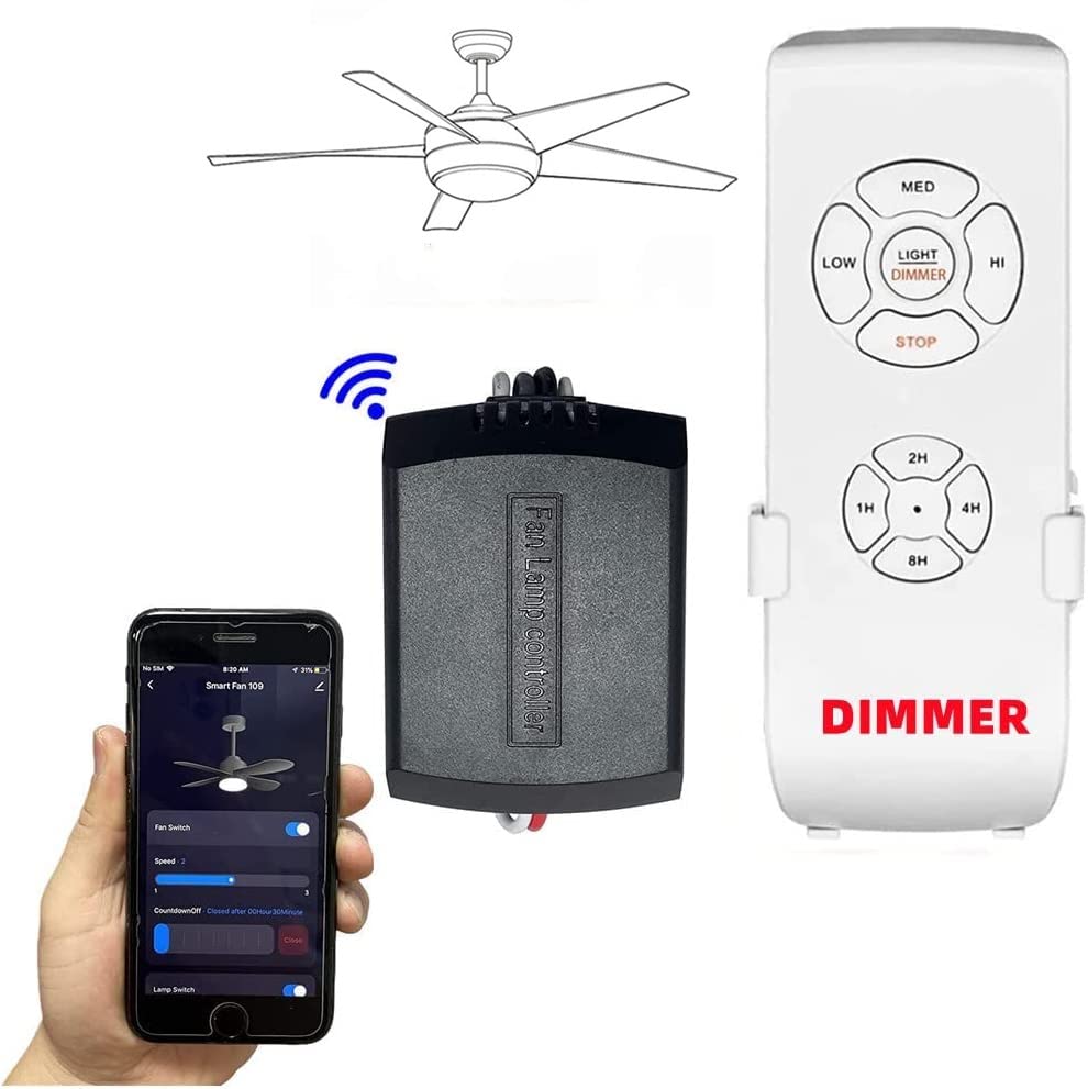 53T smart wifi fan remote setup showing quick installation and universal compatibility