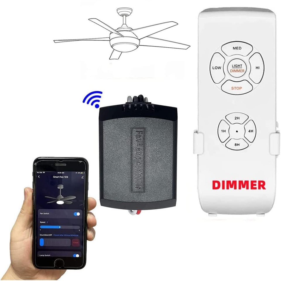 53T smart wifi fan remote setup showing quick installation and universal compatibility