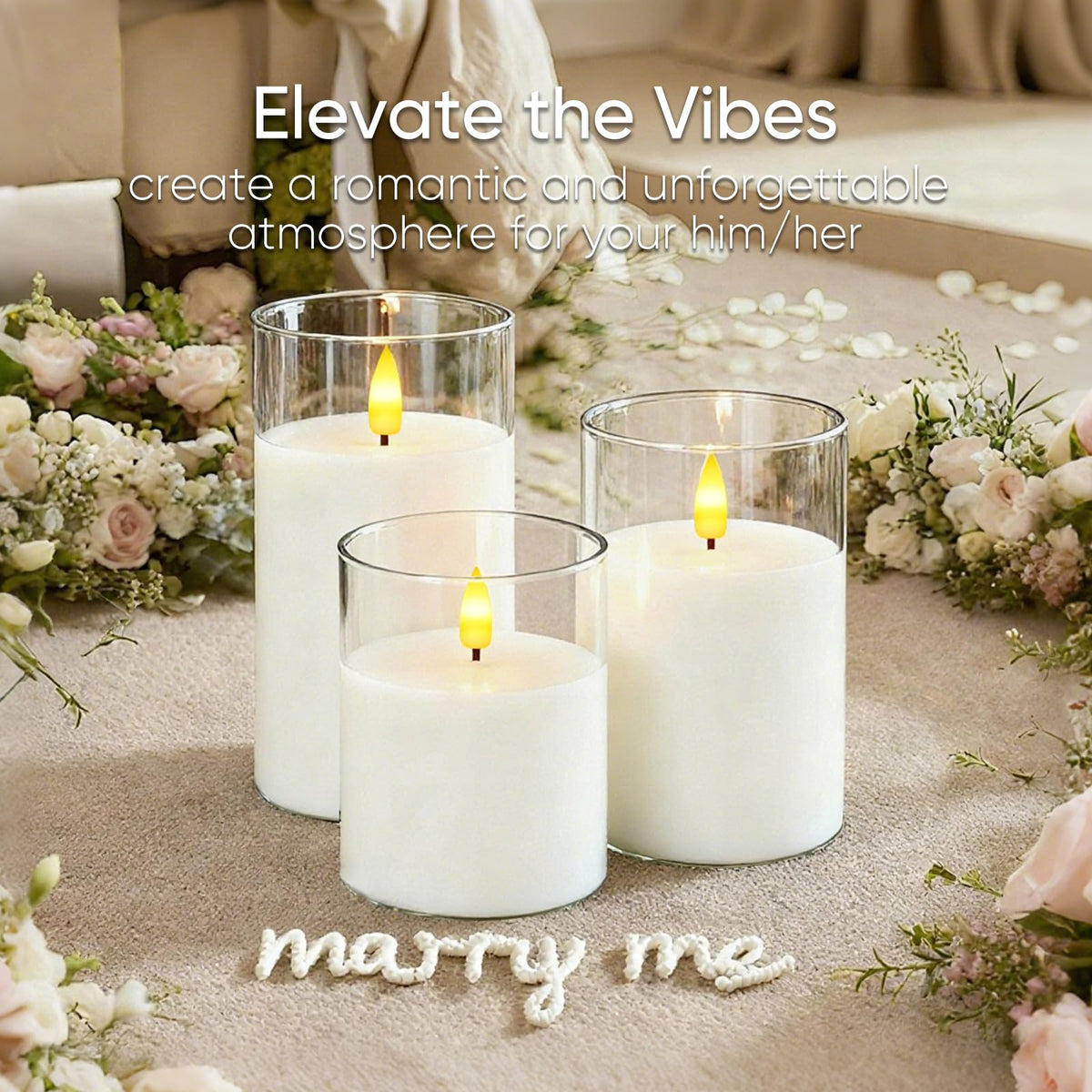 5plots glass candle with 3D wick real-wax look enhances decor