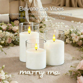 5plots glass candle with 3D wick real-wax look enhances decor